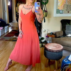 Super cute flowy dress with cross stitch back